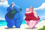 abigail_quait anthro beach breasts cleavage clothed clothing cloud common_hippopotamus domestic_pig female hippopotamid mammal mira_pine_(dragtail) obese overweight robthehoopedchipmunk sky solo suid suine sus_(pig) tagme