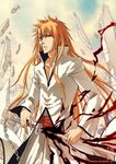  arrancar bleach epic espada kurosaki_ichigo long_hair mask orange_hair sword 