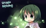  antennae blush character_name dress_shirt face green_eyes green_hair open_mouth shirt short_hair solo touhou wriggle_nightbug yamabuki_(yusuraume) 