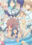  6+girls akinbo_(hyouka_fuyou) bad_id bad_pixiv_id barefoot bikini chypre_(heartcatch_precure!) coffret_(heartcatch_precure!) cologne_(heartcatch_precure!) coupe glasses greenhouse hanasaki_futaba hanasaki_kaoruko hanasaki_tsubomi heartcatch_precure! highres inflatable_toy kurumi_erika multiple_boys multiple_girls myoudouin_itsuki opaque_glasses open_mouth potpourri_(heartcatch_precure!) precure rubber_duck school_swimsuit swimsuit tankini tsukikage_yuri umbrella wading_pool water_gun 