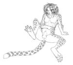  anus balls cheetah feline male mammal monochrome nude pira raised_leg sheath sketch solo spread_legs spreading 