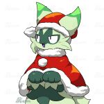 1:1 2025 2d_animation 3_fingers :3 ambiguous_anthro ambiguous_gender animated anthro arm_tuft artist_name biped black_nose blush blush_lines cheek_tuft christmas christmas_clothing christmas_headwear clothed clothed_ambiguous clothed_anthro clothing coat colored costume cute_fangs digital_media_(artwork) dipstick_ears ear_markings facial_markings facial_tuft fangs felid feline fingers floragato frame_by_frame front_view fur fur_trim_(clothing) furgonomic_hat furgonomic_headwear furgonomics generation_9_pokemon gloves_(marking) green_body green_ear_tips green_ears green_fur green_markings green_tail half-length_portrait hat head_markings head_tuft headgear headwear holidays kemono loop mammal markings mask_(marking) multicolored_body multicolored_clothing multicolored_ears multicolored_fur multicolored_hat multicolored_headwear multicolored_topwear nintendo open_:3 open_mouth open_smile paw_pose paws pokemon pokemon_(species) portrait pose pupils purple_eyes purple_tongue red_clothing red_coat red_hat red_headwear red_topwear santa_costume santa_hat shaded shaking_head shiny_pokemon short_tail signature simple_background smile solo standing tail tail_motion teeth text tongue tontaro topwear tuft two_tone_body two_tone_ears two_tone_fur watermark white_background white_clothing white_hat white_headwear white_topwear wrist_tuft