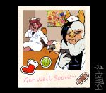  2025 absurd_res accessory anthro bat bear blarf022 blarf_(blarf022) bodily_fluids bored brown_body brown_fur christmas clothing depth_of_field electronics eyebrow_piercing facial_piercing fangs female fur hair_accessory hairclip hi_res holding_object holding_phone holidays honduran_white_bat humanoid ill kinx_(blarf022) leaf-nosed_bat looking_at_object looking_at_phone male mammal microbat nurse_clothing nurse_uniform phone piercing polaroid_photo sherry_bear_(blarf022) smelly_shoes sweat teeth under_covers uniform vranda_von_bat_(blarf022) white_body white_fur yangochiropteran 