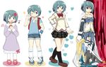  age_progression blue_hair blush hair_ornament hairclip hangaku highres mahou_shoujo_madoka_magica mahou_shoujo_madoka_magica_novel melting miki_sayaka school_uniform short_hair younger 