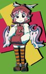  hat mystia_lorelei peconica solo standing striped striped_legwear thighhighs touhou wings 