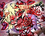  abstract blood flandre_scarlet guro horror_(theme) koohee red_eyes remilia_scarlet solo touhou 