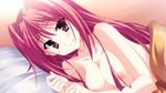  bed breasts game_cg hinata_mutsuki long_hair natsume_otona nipples red_hair skyfish yotsuiro_passionato! 
