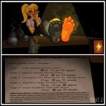  2026 4_toes absurd_res anthro avian bird biting_fingers blarf022 blue_eyes blush chicken english_text feathers feet feet_up female five_nights_at_freddy's five_nights_at_freddy's_2 foot_focus foot_on_table furniture galliform hair hi_res humanoid_feet looking_at_viewer musk necktie one_sock phasianid plantigrade ponytail scottgames shoes_removed smelly smelly_feet smelly_shoes solo stink_fumes table text toes toy_chica_(fnaf) toy_chica_(yandere_simulator) yandere_simulator yellow_body yellow_feathers 