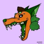 anthro black_sclera drakko_pumpkin_(artist) drakko_pumpkin_(character) food for_a_head fruit hi_res male multi_eye object_head open_mouth orange_body orange_skin plant pumpkin pumpkin_head solo white_eyes