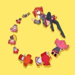  baguette bread buttons closed_mouth commentary_request detached_sleeves drill_hair face_down figure food highres kasane_teto kasane_teto_(sv) kasane_teto_(utau) light_smile long_sleeves lying mesmerizer_(vocaloid) off_shoulder red_eyes red_hair shirt skirt sleeveless sleeveless_shirt smile stuffed_toy synthesizer_v thighhighs twin_drills utau xom0meku 