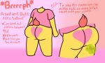 ambiguous_gender anthro brrrrph brrrrph_(oc) butt butt_heart butt_transformation buttsona clothed clothing fart fart_cloud hi_res model_sheet pantsless pink_clothing pink_shirt pink_topwear sentient_butt shirt solo standing topwear