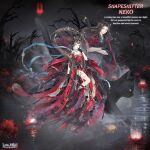  1boy 1girl animal animal_ears animal_feet artist_request bare_legs bare_tree beads black_cat black_gloves black_hair black_shirt blue_scarf blunt_bangs cat cat_boy cat_ears cat_girl cat_tail changpao character_name chinese_clothes closed_mouth cloud cloudy_sky copyright_logo crossed_arms dress english_text expressionless eyeliner facial_mark finger_to_mouth flower flower_tattoo forehead_mark forest ghost gloves grey_eyes hagoromo hair_beads hair_ornament hair_rings holding holding_sword holding_weapon lake lantern leg_tattoo light_particles lipstick logo long_dress long_hair long_sleeves looking_at_viewer lotus makeup miracle_nikki nature nikki_(series) official_art outdoors oversized_animal paper_lantern plum_blossoms red_dress red_eyeliner red_flower red_lips red_robe reflection reflective_liquid reverse_grip robe scarf shapeshifter_neko_(miracle_nikki) shawl shirt sky smile smoke sparkle sword tail tassel tassel_hair_ornament tattoo third-party_source toned toned_male tree very_long_hair weapon wide_sleeves 