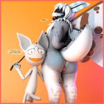 2026 3d_(artwork) after_spanking ambiguous_gender anal antennae_(anatomy) anthro arms_tied arthropod arthropod_abdomen ball_gag balls bat_ears bdsm big_butt big_penis blindfold blue_blush blush bondage bound butt buttplug dialogue digital_media_(artwork) duo freckles fur gag genitals grey_body grey_fur hair hand_print hi_res imp insect insect_wings keen_la_lune_(syntaxblue) leaning_on_another leash leg_grab lepidopteran lepidopteran_wings looking_at_viewer looking_back male male/ambiguous moth neck_tuft nude penis plug_(sex_toy) rear_view sex_toy sharp_teeth simple_background size_difference smile spotted_legs striped_wings stripes syn-blue teeth thigh_grab toony tuft watermark white_body white_hair white_skin wings yellow_eyes yellow_teeth