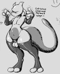 2_toes 3_fingers angry anthro armwear balls chastity_cage chastity_device clothing collar digital_drawing_(artwork) digital_media_(artwork) drawpile_(artwork) feet fingers frown generation_1_pokemon genitals greyscale hi_res latex latex_armwear latex_clothing latex_legwear latex_stockings legendary_pokemon legwear male mewtwo monochrome nintendo pokemon pokemon_(species) psychic_powers scowl solo stockings tail text thick_thighs toes wide_hips zlut385