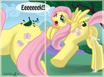  comic cum equine female female_ejaculation feral fluttershy_(mlp) friendship_is_magic green_eyes hasbro hooves horse leaf mammal my_little_pony orgasm pegasus pony pussy pussy_juice solo tree wings wood yaoifairy 