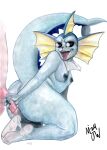  2024 absurd_res anthro areola big_tail biped black_sclera blue_body blue_skin bodily_fluids breasts circumcised colored cum cum_on_feet cumming_onto_feet dark_areola eeveelution erection feet female fin flaccid generation_1_pokemon genital_fluids genitals half-erect hi_res male male/female masturbation mjw_darkmode nintendo penile penile_masturbation penis pokemon pokemon_(species) signature simple_background small_breasts soles solo tail teeth tongue tongue_out traditional_media_(artwork) vaporeon white_background white_eyes 