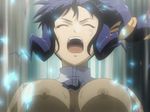  animated animated_gif blue_hair breasts freezing freezing_(series) gif naked nipples nude open_mouth ponytail rana_linchen see-through see_through 