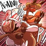 angry begging begging_for_more breast_slap breasts brown_body brown_hair cakewolf_cookie camelid candy clothing colored cookie_run dessert dialogue english_text exclamation_point female food food_creature frown hair hat headgear headwear hi_res hidden_eyes hooves impact living_candy llama mammal masochism multicolored_hair nipples nude red_eyes sachasketchy short_hair slap smack tagme teeth text