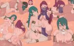  1boy 2girls absurdres ass ass_smack bar_censor bent_over blush braid braided_bangs braided_ponytail breasts breasts_squeezed_together caressing_testicles censored circlet cleavage clothed_female_nude_male commentary commission cum cum_in_pussy dancer doggystyle ebinku english_commentary erection faceless faceless_male fellatio ffm_threesome fire_emblem fire_emblem_heroes green_hair grin group_sex harem_outfit heart hetero highres kiss large_breasts loki_(fire_emblem) long_hair looking_at_viewer looking_back mouth_veil multiple_girls nipples nude open_mouth oral paizuri paizuri_under_clothes penis purple_eyes purple_hair pussy rough_sex sex sex_from_behind sideboob slap_mark smile spanked spanking speech_bubble sweat testicles thorr_(fire_emblem) threesome tongue tongue_out vaginal veil 