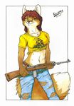  canine female fox gun kalahari m1_carbine mammal ranged_weapon solo tail weapon 