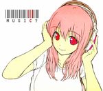  barcode headphones nitroplus pink_eyes pink_hair sonico soniko super_sonico super_soniko 