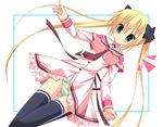  artist_request blonde_hair misa_brigitta_cristelis panties school_uniform solo striped striped_panties thighhighs twinkle_crusaders twintails underwear 