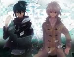  asou_(zone54) bad_id bad_pixiv_id black_hair blue_eyes male_focus multiple_boys nezumi_(no.6) no.6 red_eyes shion_(no.6) toggles white_hair 