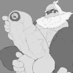 almost_fully_inside anthro anthro_pred balls belly big_balls big_penis body_outline cock_vore duo erection feet_first foot_on_own_balls forced foreskin fur generation_3_pokemon genitals grey_background greyscale hand_feet hi_res holding_penis huge_balls huge_penis human human_prey humanoid_genitalia humanoid_penis hyper hyper_balls hyper_genitalia hyper_penis larger_pred licking licking_lips licking_own_lips male male/male male_pred mammal monochrome nintendo nude_pred open_mouth pandottermon penile penis pokemon pokemon_(species) simple_background size_difference slaking teeth tongue tongue_out unwilling_prey uvula vein veiny_penis vore willing_pred