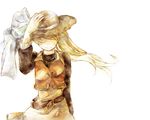  blonde_hair bow dress hat hat_over_eyes long_hair pokemon pokemon_special ponytail smile solo sun_hat tachiuo_(arines) vest yellow_(pokemon) yellow_dress 