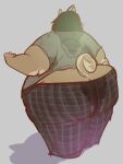 2025 3:4 anthro belly big_belly big_butt bodily_fluids bottomwear brown_body brown_fur butt canid canine canis clothed clothing curled_tail digital_drawing_(artwork) digital_media_(artwork) domestic_dog fat_arms female fur grey_background hair hi_res mammal morbidly_obese morbidly_obese_anthro morbidly_obese_female obese obese_anthro obese_female overweight overweight_anthro overweight_female pants pattern_bottomwear pattern_clothing pattern_pants plaid plaid_bottomwear plaid_clothing plaid_pants plaid_sweatpants rear_view shiba_inu simple_background slob solo spitz sweat sweat_stain sweatpants sweaty_armpit sweaty_bottomwear sweaty_butt sweaty_clothing sweaty_pants sweaty_shirt sweaty_topwear tail tongxuemian