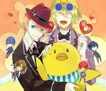  animal bad_id bad_pixiv_id bird blonde_hair blue_eyes blue_hair brown_hair duck glasses hat heart hijirikawa_masato ichinose_tokiya ittoki_otoya jiku_(0128hirosi) jinguuji_ren kurusu_shou long_hair male_focus multiple_boys red_eyes red_hair shinomiya_natsuki uta_no_prince-sama 