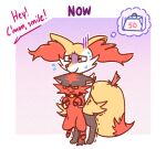 2022 3_toes ambiguous_gender anthro arm_tuft black_body black_fur bodily_fluids border braixen canid canine cheek_tuft dipstick_tail domestic_cat duo ears_down facial_tuft feet felid feline felis feral flying_sweatdrops forced_smile fox frown fur furrowed_brow generation_6_pokemon generation_7_pokemon hi_res inner_ear_fluff longcat mammal markings meme nintendo orange_body orange_fur orange_nose pained_expression pivoted_ears pokemon pokemon_(species) semi-anthro shaking shoulder_tuft simple_background speech_bubble standing stick stubbypubby sweat sweatdrop tail tail_markings thought_bubble toes torracat trembling tuft white_body white_fur yellow_body yellow_fur