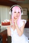 cosplay female girl headphones highres nitroplus photo pink_hair sonico soniko super_sonico 