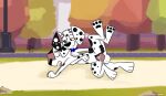  101_dalmatian_street 101_dalmatians animal_genitalia animal_penis animal_vulva black_ears black_nose black_spots blue_bow_tie bow_tie canid canine canine_genitalia canine_penis canine_vulva canis dalmatian disney domestic_dog duo dylan_(101_dalmatians) fan_character female feral floppy_ears foxretro fur genitals heterochromatic_ears hi_res male male/female mammal max_(xboxking37) park penetration penis pink_inner_ear public public_sex sex sideways spots vaginal vaginal_penetration white_body white_fur white_spots 