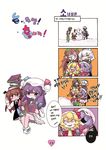  6+girls bandages bat_wings blonde_hair blush book book_on_head bow braid coat comic crescent fangs flandre_scarlet frown hair_bow hat hat_bow head_wings hong_meiling izayoi_sakuya koakuma korean left-to-right_manga long_hair maid_headdress mittens multiple_girls necktie night_clothes object_on_head on_head panda patchouli_knowledge purple_eyes purple_hair reading red_eyes red_hair remilia_scarlet scarf shaded_face short_hair side_ponytail silver_hair smile snowman star sweatdrop tima touhou translated troll_face twin_braids wavy_mouth wings worried 