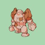  commentary english_commentary green_background highres leaff0dil no_humans pokemon pokemon_(creature) regirock simple_background solo 