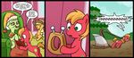  apple applejack_(mlp) bag big_macintosh_(mlp) blonde_hair chair comic cub cutie_mark dialog dialogue english_text equine female feral friendship_is_magic fruit granny_smith_(mlp) green_eyes hair hasbro hat horse madmax male mammal my_little_pony orange_eyes orange_hair plow pony text white_hair young 