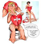 anthro asura barely_contained barely_contained_penis comic english_text erection guild_wars holidays male male/male mostly_nude one_eye_closed saveslot seductive shaking solo text trembling valentine's_day wink