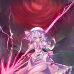  bad_id bad_pixiv_id blood blue_hair cicin hat red_eyes remilia_scarlet solo spear_the_gungnir touhou wings 