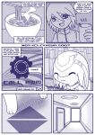  2007 :3 ^_^ ^w^ anthro beverage blue_and_white blue_monochrome border comic container cup cyyeun dated detailed_background dialogue door duo english_text eyes_closed facial_markings feet food forehead_markings grin hair head_markings hindpaw holding_beverage holding_object human kemono machine male male_anthro male_human mammal markings monochrome noodles open_mouth open_smile paws ramen robot robot_anthro smile speech_bubble steam switch_(xen) teeth text white_border xen_(series) 
