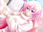  1girl bootup! female game_cg girl outdoors pencil_(artist) pink_hair solo toraba! 