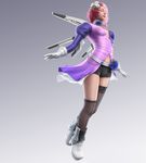  3d alisa_bosconovitch alisa_boskonovich android blood_vengeance boots breasts cg eyes_closed flower garter_straps gloves highres legs official_art pink_hair tekken tekken_6 thighhighs 