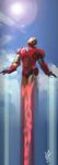  agathe english flying iron_man male_focus marvel mecha power_armor signature sky solo sun text_focus tony_stark 