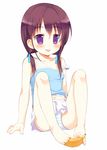  :p banana barefoot between_toes brown_eyes brown_hair camisole child food foot_hold fruit full_body meito_(maze) midriff navel original panties pantyshot pantyshot_(sitting) simple_background sitting solo strap_slip striped striped_panties tongue tongue_out underwear 