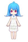  ahoge ano_hi_mita_hana_no_namae_wo_bokutachi_wa_mada_shiranai. barefoot bili_girl_22 bilibili_douga blue_hair chibi cosplay full_body hair_ornament hao_(patinnko) honma_meiko honma_meiko_(cosplay) lowres red_eyes solo transparent_background 