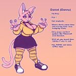 absurd_res anthro bottomwear breast_implants busty_boy_(lore) choker clothing cocomania danny_(cocomania) eeveelution espeon eyelashes eyeshadow fake_breasts femboy footwear forehead_gem freckles gem generation_2_pokemon gesture half-closed_eyes hand_gesture hi_res hoodie jewelry legwear lgbt_pride long_eyelashes looking_at_viewer makeup male model_sheet narrowed_eyes necklace nintendo pansexual_pride_colors pattern_clothing pattern_legwear pattern_stockings pawpads pokemon pokemon_(species) pride_colors shoes skirt sneakers solo stockings striped_clothing striped_legwear striped_stockings stripes topwear v_sign