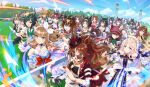  +_+ 6+girls ahoge almond_eye_(the_changer)_(umamusume) almond_eye_(umamusume) animal_ears ascot asymmetrical_gloves bandeau black_gloves black_hair blast_onepiece_(umamusume) blue_eyes blue_gloves blue_hair blunt_bangs blush bob_cut bodice bow braid braided_sidelocks breasts brown_hair buena_vista_(heroina_inocente)_(umamusume) buena_vista_(umamusume) cesario_(future_weaver)_(umamusume) cesario_(umamusume) checkered_collar checkered_hairband choker cleavage closed_mouth collarbone colored_inner_hair crown_braid daring_tact_(umamusume) dark-skinned_female dark_skin detached_sleeves dirndl ear_bow ear_covers ear_ornament ear_ribbon ear_scrunchie earrings ears_through_headwear eishin_flash_(meisterschaft)_(umamusume) eishin_flash_(umamusume) epiphaneia_(umamusume) fingerless_gloves flower-shaped_pupils flower_in_eye forever_young_(umamusume) german_clothes glasses gloves gradient_hair green_eyes green_hair green_jacket green_shorts green_vest hair_between_eyes hair_ornament hairband hairclip half_up_braid hat headband highres horse_ears horse_girl horse_racing_track horse_tail jacket jewelry kiseki_(miracle_author)_(umamusume) kiseki_(umamusume) large_breasts logotype_(umamusume) long_hair long_sleeves lucky_lilac_(umamusume) marche_lorraine_(umamusume) medium_breasts medium_hair mismatched_gloves multicolored_hair multiple_girls navel necktie official_art open_mouth outdoors pink_ascot pink_eyes pink_vest ponytail puffy_short_sleeves puffy_sleeves purple_bow purple_eyes purple_ribbon purple_vest red_button red_choker ribbon rose_kingdom_(umamusume) rulership_(umamusume) running sakura_chitose_o_(umamusume) sakura_laurel_(saisir_le_reve)_(umamusume) sakura_laurel_(umamusume) scrunchie shirt short_hair short_sleeves shorts side_braid side_ponytail skirt sky sleeve_bow small_breasts smile special_week_(special_dreamer)_(umamusume) special_week_(umamusume) split_ponytail star_(symbol) streaked_hair striped_clothes striped_skirt swept_bangs symbol-shaped_pupils symbol_in_eye symboli_kris_s_(onyx_soldier)_(umamusume) symboli_kris_s_(umamusume) tail twintails two-tone_hair umamusume vertical-striped_clothes vertical-striped_skirt vest victoire_pisa_(umamusume) waist_bow white_bandeau white_gloves white_hair white_hairband white_jacket white_scrunchie white_shirt white_shorts white_skirt white_streaks x-shaped_pupils yellow_hat 