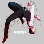  arthur_(inception) bad_id bad_pixiv_id black_hair floating highres inception kogashirou male_focus solo vest waistcoat wire 