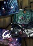  2026 2_horns ambiguous_gender angry arthropod bench biped black_body black_eyes bodily_fluids cloak clothed clothing cloudcryptid cross-popping_vein empty_eyes eyebrows eyes_closed group half_sister_(lore) hi_res hollow_knight_(character) hollow_knight_(franchise) horn hornet_(hollow_knight) larger_ambiguous looking_at_another looking_down melee_weapon nail_(weapon) on_bench sibling_(lore) sister_(lore) sitting sitting_on_bench size_difference smaller_ambiguous standing sweat sweatdrop team_cherry the_knight_(hollow_knight) trio vessel_(species) weapon weapon_on_back 