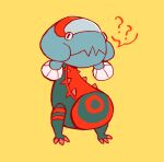  ? ?? animal_focus closed_mouth commentary dracovish duvi10 english_commentary full_body highres no_humans pokemon pokemon_(creature) pokemon_focus simple_background solo speech_bubble spines spoken_question_mark yellow_background 